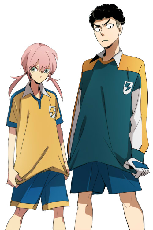 kirino ranmaru and sangoku taichi (inazuma eleven and 1 more) drawn by hiroaki_(angie)