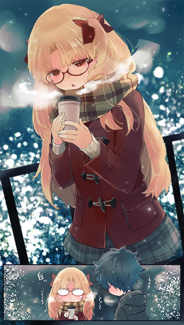 fujimaru ritsuka and ereshkigal (fate and 1 more) drawn by azumi_(myameco)