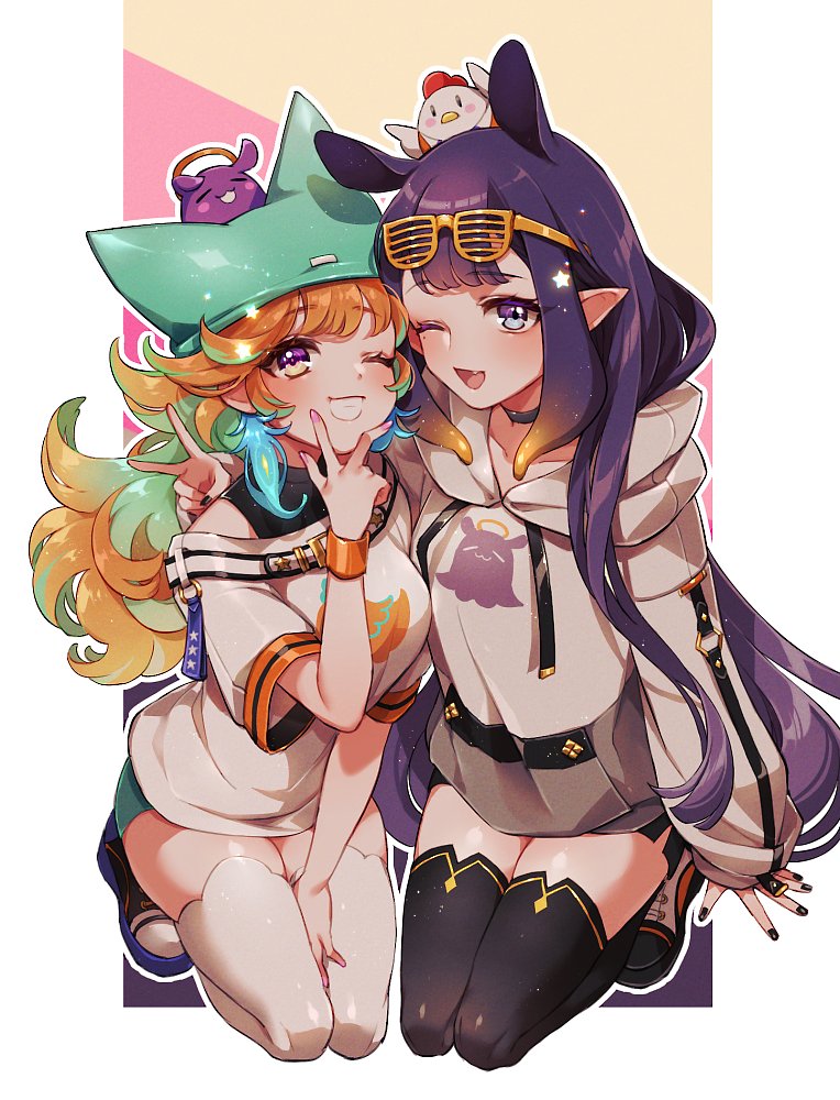 ninomae ina'nis, takanashi kiara, takodachi, and kotori (hololive and 1 more) drawn by mamaloni