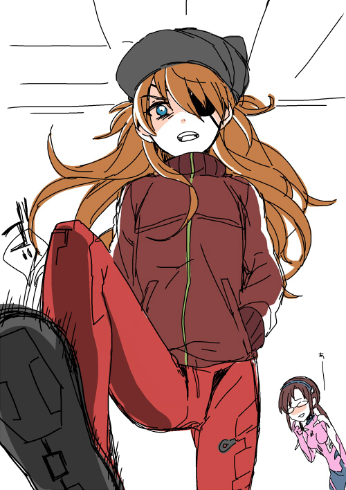 souryuu asuka langley and makinami mari illustrious (neon genesis evangelion and 2 more) drawn by plico_(nicoma)