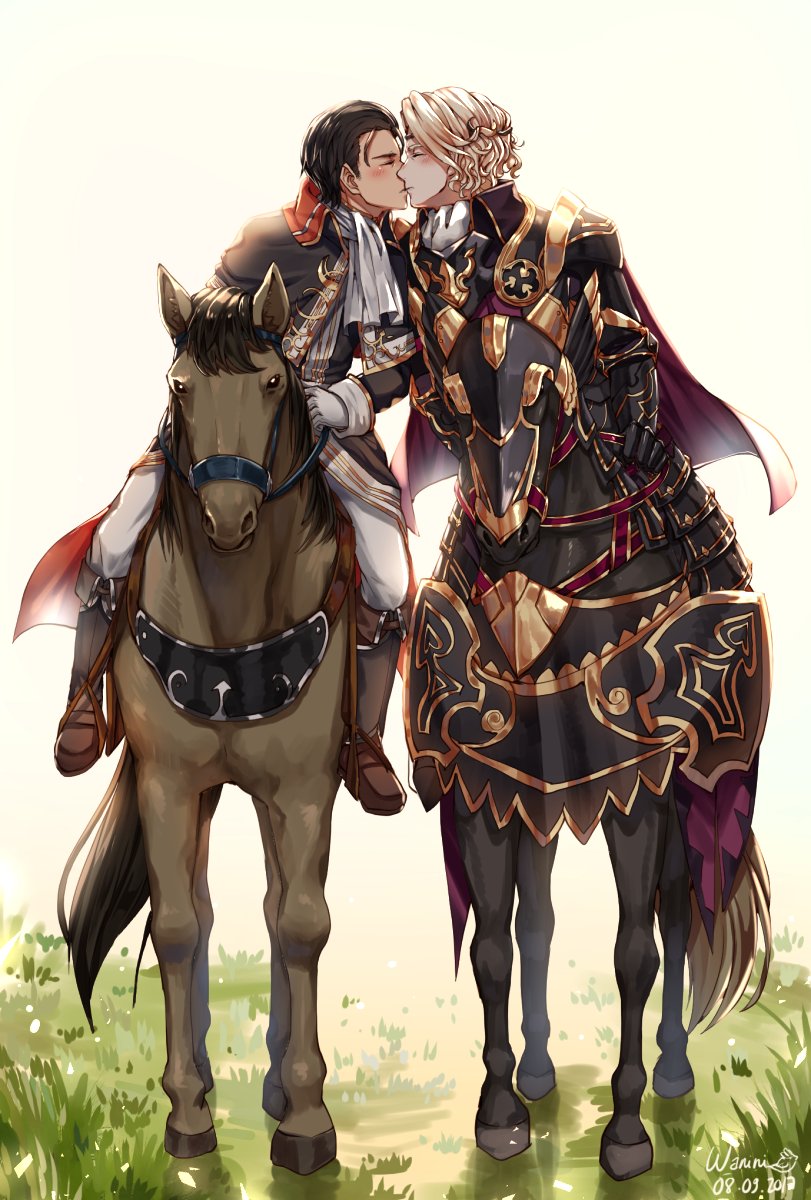 xander and reinhardt (fire emblem and 3 more) drawn by wani_(fadgrith)
