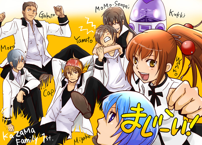 kawakami momoyo, shiina miyako, kawakami kazuko, naoe yamato, morooka takuya, and 3 more (maji de watashi ni koi shinasai!) drawn by nannnann