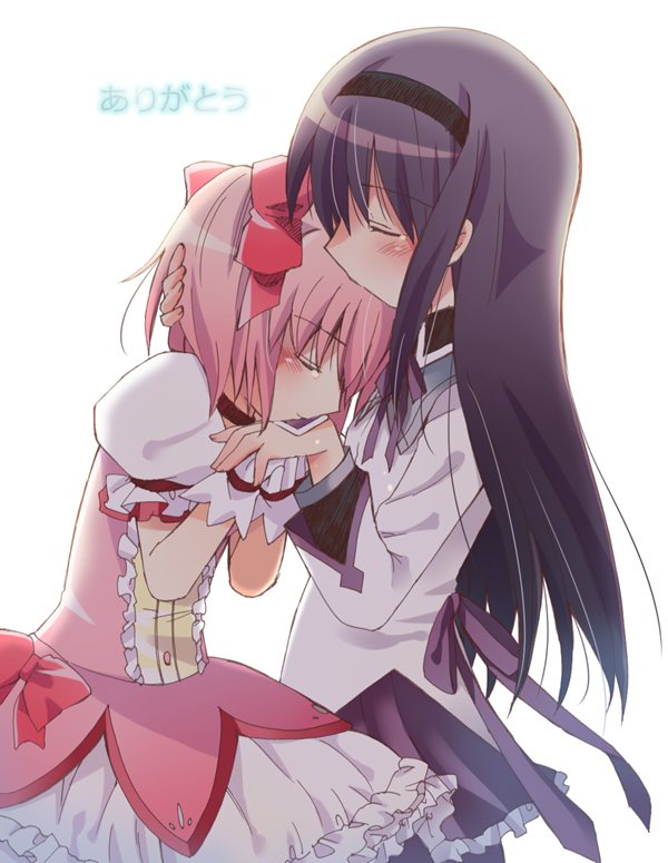 akemi homura and kaname madoka (mahou shoujo madoka magica) drawn by usami_wataru