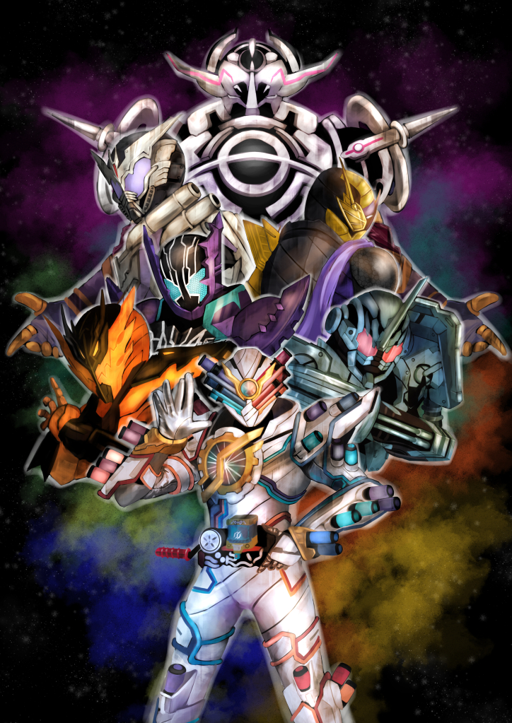 kamen rider build, kamen rider evol, kamen rider cross-z, evolto, evol blackhole, and 5 more (kamen rider and 1 more) drawn by tsubasansan