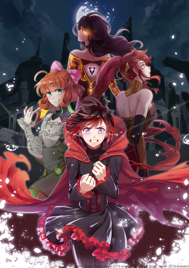 ruby rose, pyrrha nikos, penny polendina, and cinder fall (rwby) drawn by lowah