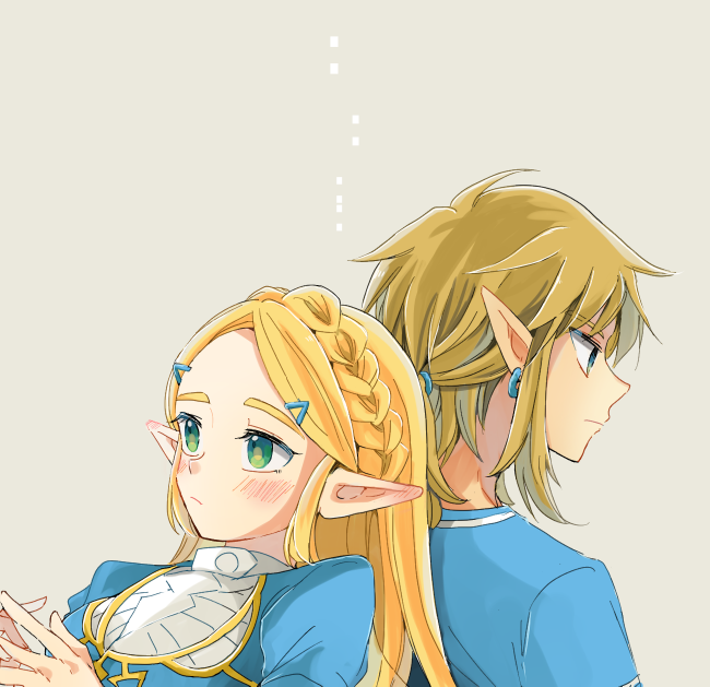link and princess zelda (the legend of zelda and 1 more) drawn by atsumi_yoshioka