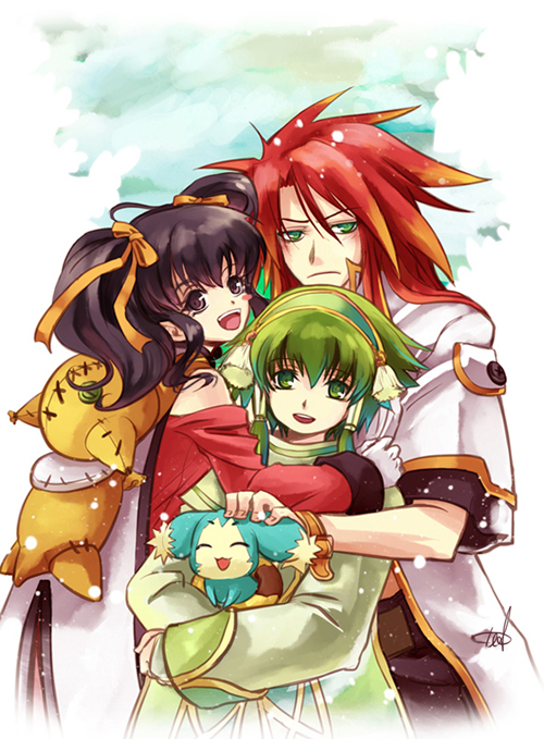 luke fon fabre, anise tatlin, tokunaga, mieu, and ion (tales of and 1 more) drawn by retpa