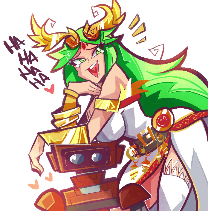 palutena and family computer robot (super smash bros. and 2 more) drawn by demonbloodpal