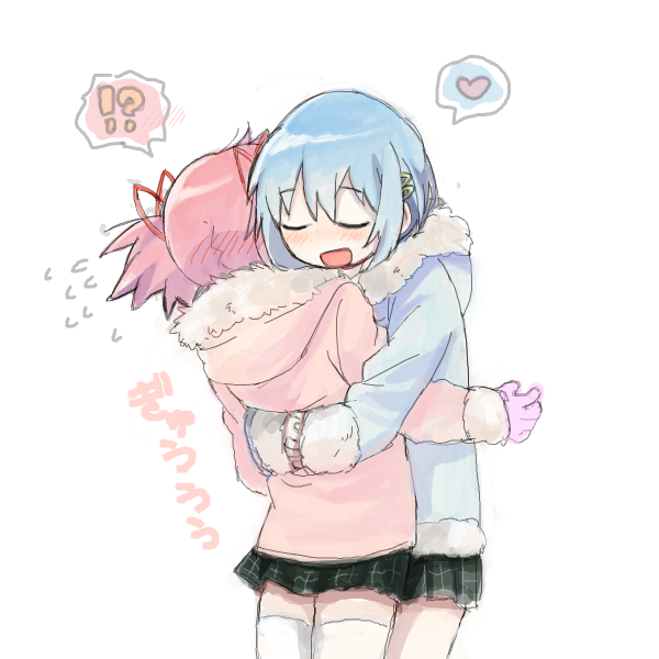 kaname madoka and miki sayaka (mahou shoujo madoka magica) drawn by yoplait