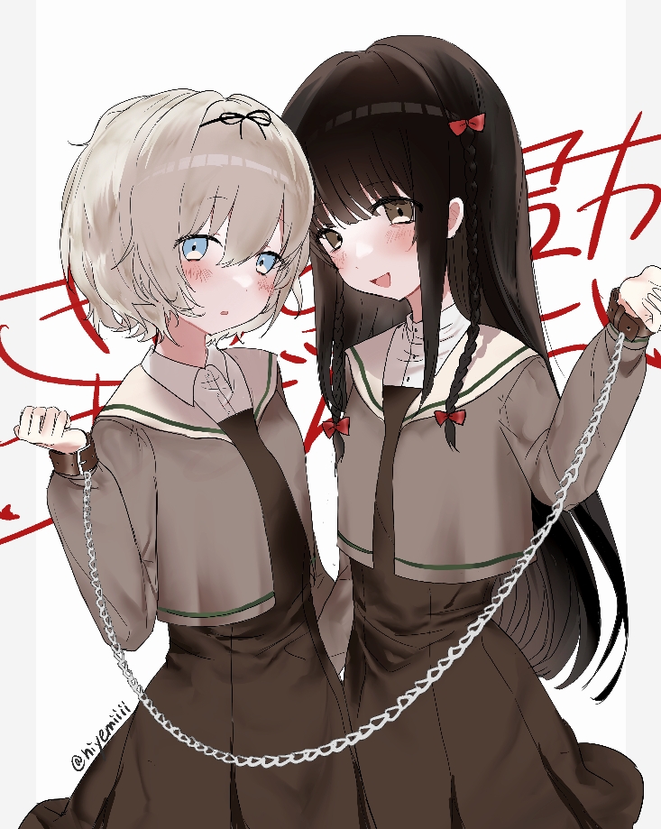 hanamura hinako and sezaki airi (kitanai kimi ga ichiban kawaii) drawn by niyemiiii