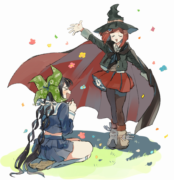 yumeno himiko and chabashira tenko (danganronpa and 1 more) drawn by yunion_(sibujya)