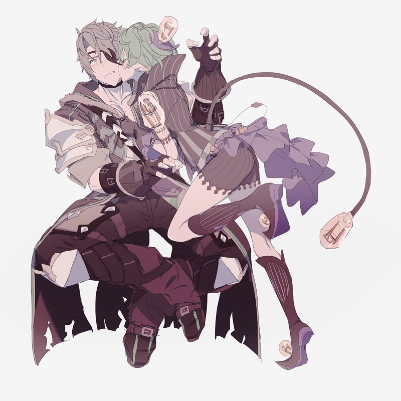 pandoria and zeke von genbu (xenoblade chronicles and 1 more) drawn by tsubo_(hcc6qqcp347q)