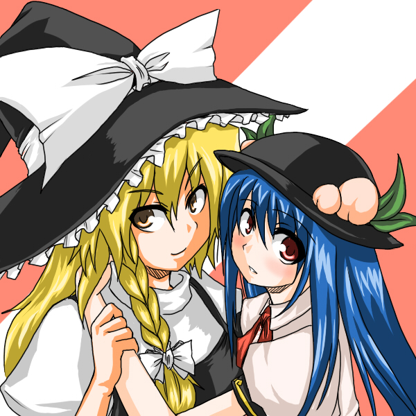 kirisame marisa and hinanawi tenshi (touhou) drawn by galerie