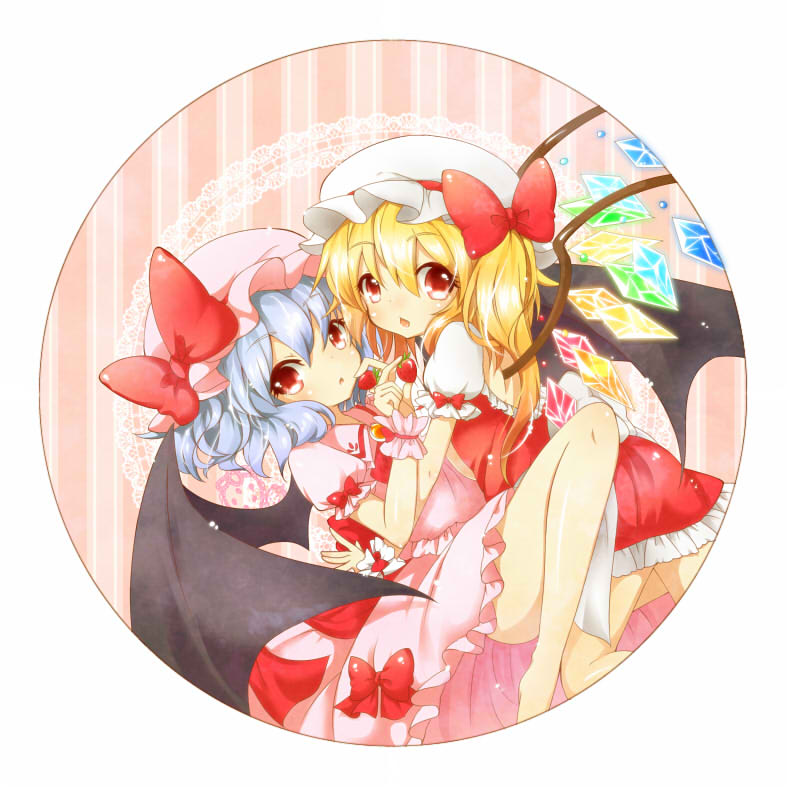 remilia scarlet and flandre scarlet (touhou) drawn by mimi_(mimi_puru)