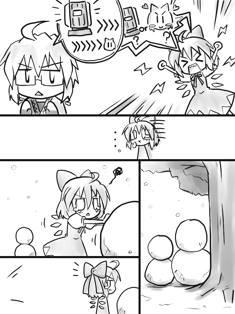 cirno and morichika rinnosuke (touhou) drawn by futa_(nabezoko)