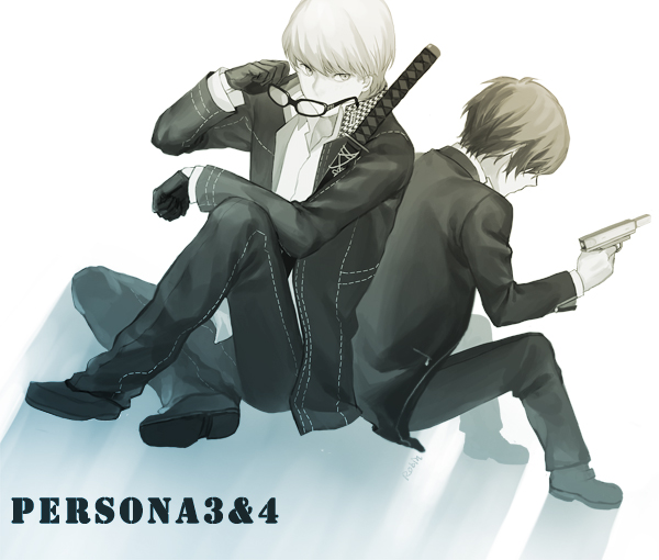 narukami yu and yuuki makoto (persona and 2 more) drawn by robinexile