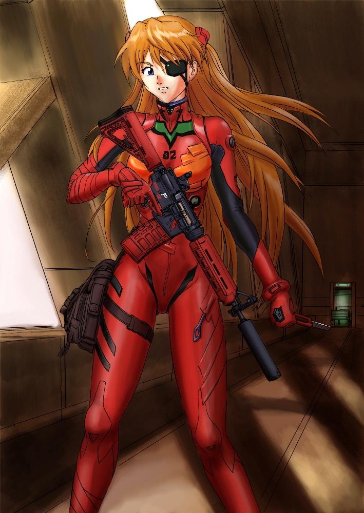 souryuu asuka langley and solid snake (neon genesis evangelion and 5 more) drawn by hk_vp70