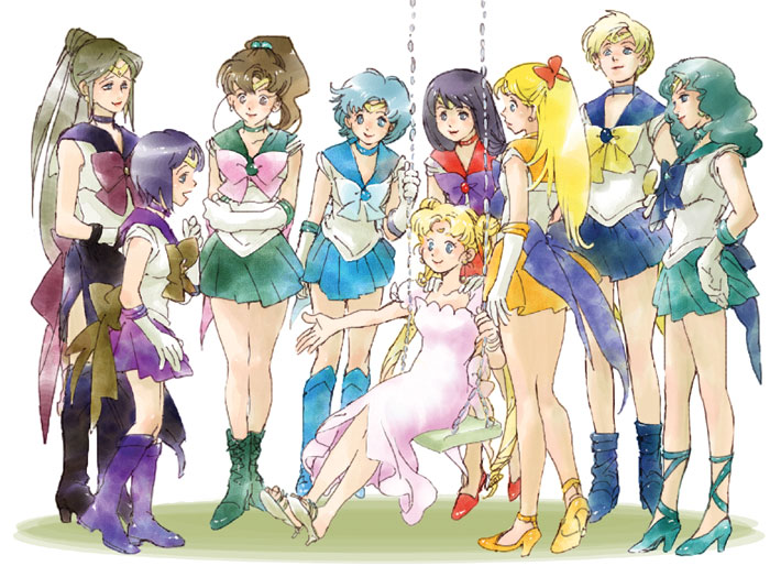tsukino usagi, mizuno ami, aino minako, hino rei, kino makoto, and 13 more (bishoujo senshi sailor moon) drawn by noeen