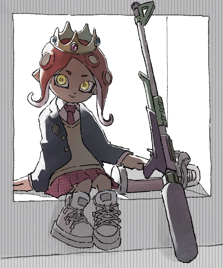 octoling player character and octoling girl (splatoon and 1 more) drawn by nishikuromori