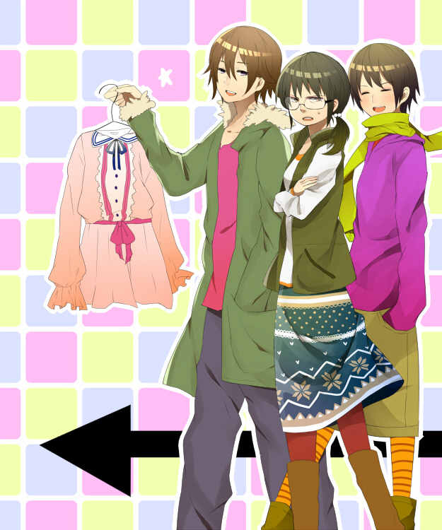 tadakuni, nago-san, and yasunori (danshi koukousei no nichijou) drawn by momokasa