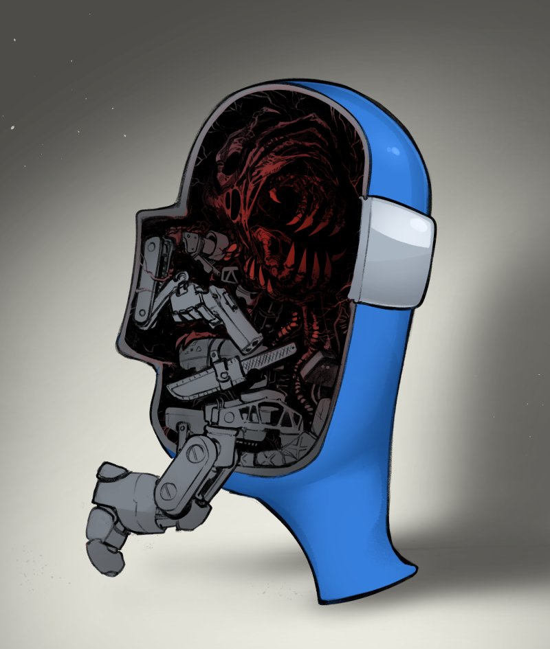impostor and blue (among us) drawn by psuede