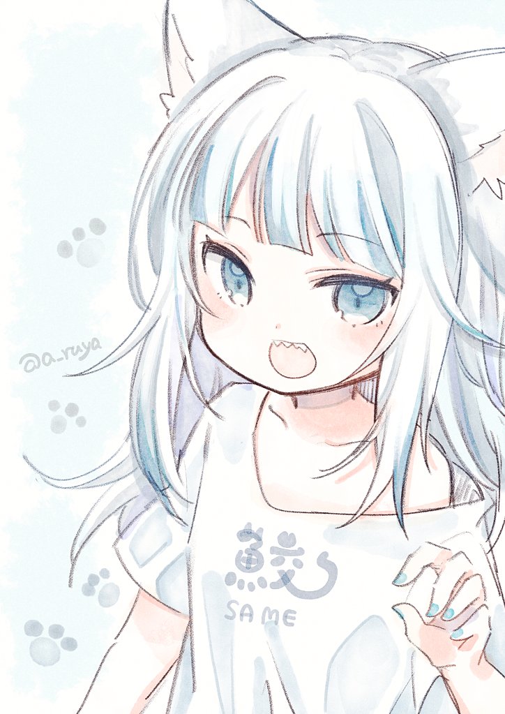 gawr gura (hololive and 1 more) drawn by aruya_(flosrota)