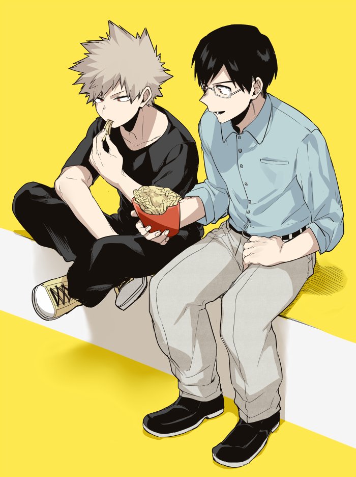 bakugou katsuki and iida tenya (boku no hero academia) drawn by maneki-neko_(fujifuji)
