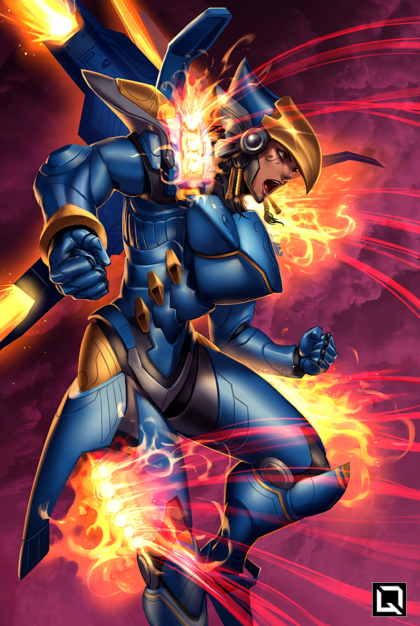 pharah (overwatch and 1 more) drawn by kuroi-tsuki