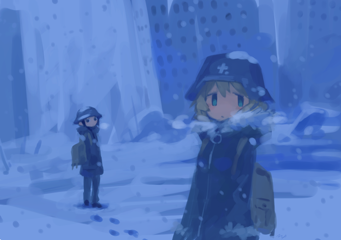 chito and yuuri (shoujo shuumatsu ryokou) drawn by maeya_susumu