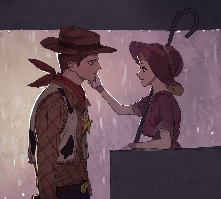 sheriff woody and bo peep (toy story and 1 more) drawn by zaket07