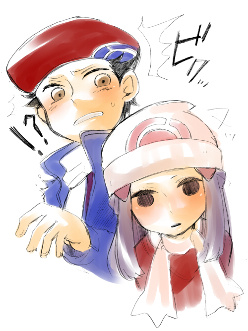 dawn and lucas (pokemon and 1 more) drawn by shirou_(vista)