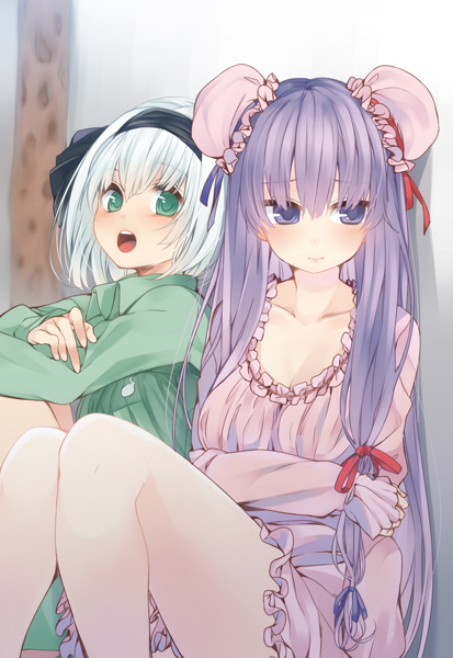 konpaku youmu and patchouli knowledge (touhou) drawn by nigo_(aozoragarou)