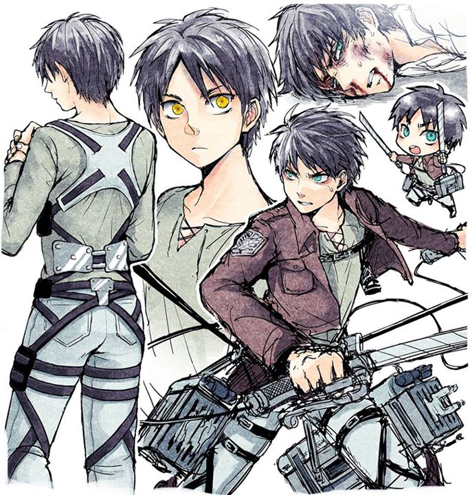eren yeager (shingeki no kyojin) drawn by kurokawa_(fiction347)