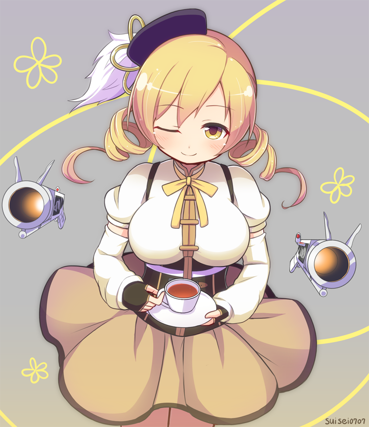 tomoe mami (mahou shoujo madoka magica) drawn by qixi_cui_xing
