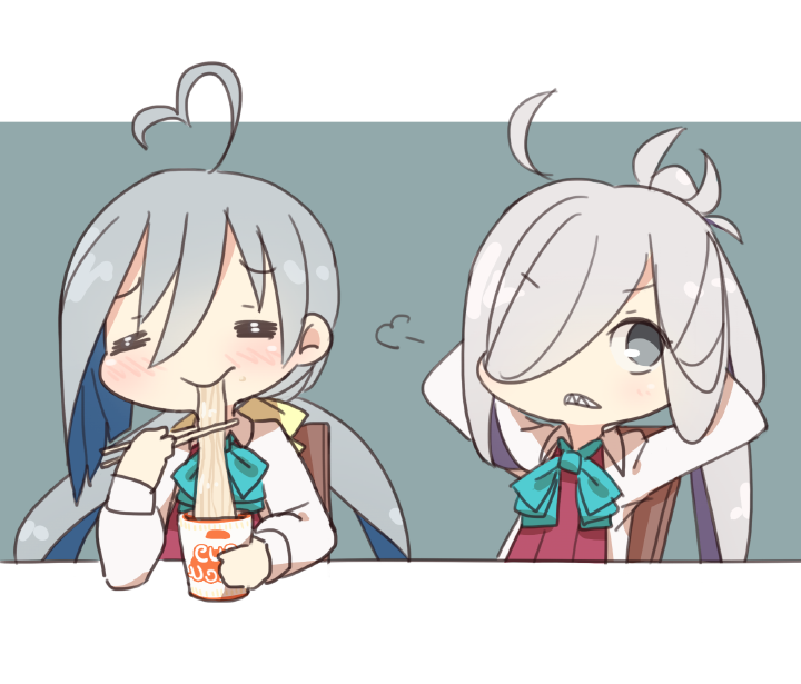 kiyoshimo and asashimo (kantai collection) drawn by coupon_(skyth)
