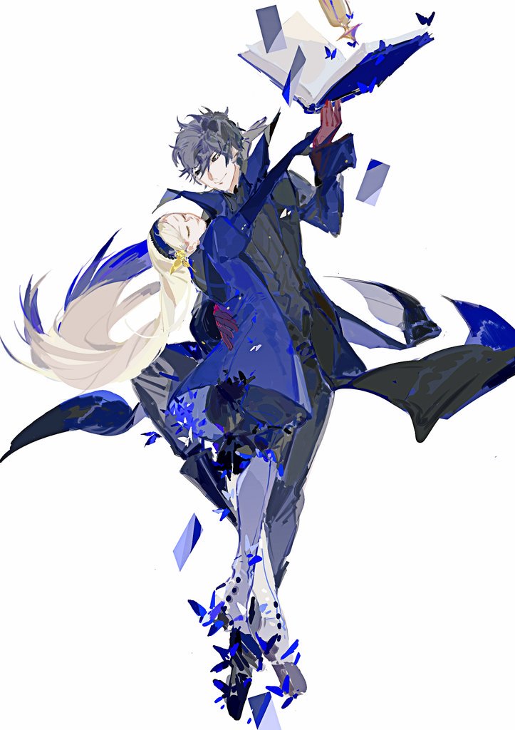amamiya ren and lavenza (persona and 2 more) drawn by siyahiroi