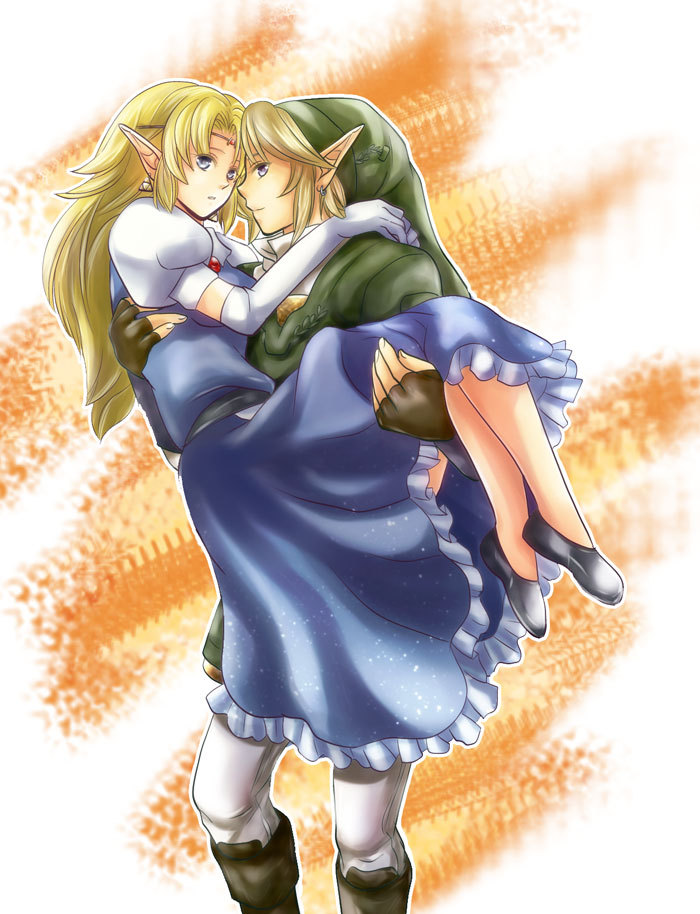 link and princess zelda (the legend of zelda and 1 more) drawn by suzuno_(kazahanasu)