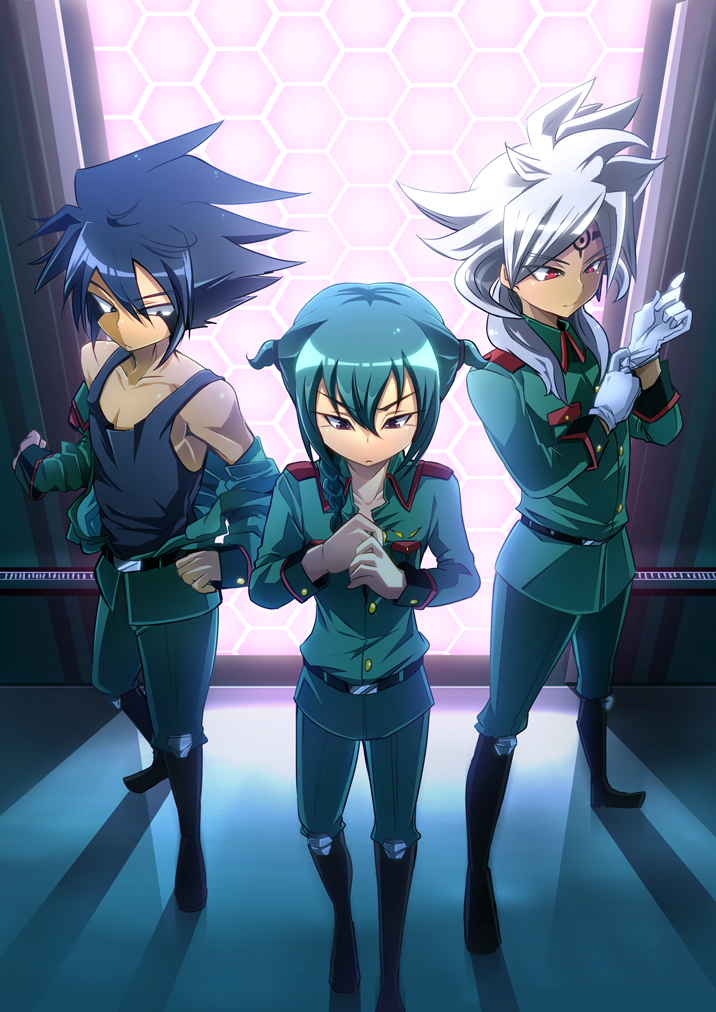 mistorene callus, baddap sleed, and eska bamel (inazuma eleven) drawn by kamiya_zuzu
