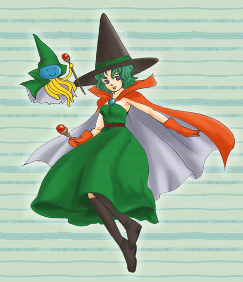 heroine, mage, and healslime (dragon quest and 2 more) drawn by nao_(moji)