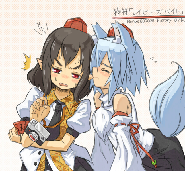 shameimaru aya and inubashiri momiji (touhou) drawn by kingin
