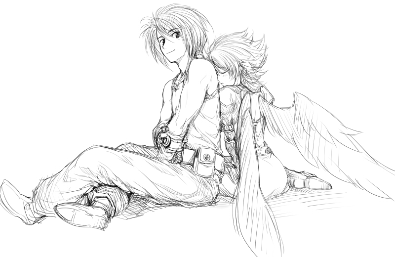 nina and ryu (breath of fire and 1 more) drawn by taka_yanagi