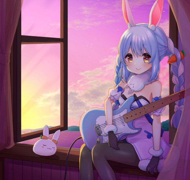 usada pekora and don-chan (hololive) drawn by chocomarybadend