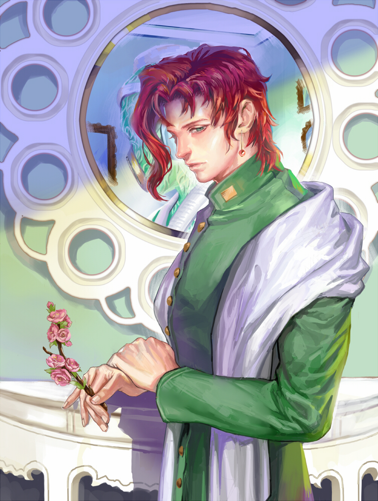 kakyoin noriaki and hierophant green (jojo no kimyou na bouken and 1 more) drawn by avicy