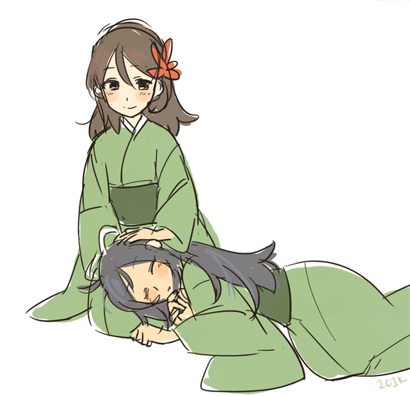 katsuragi and amagi (kantai collection) drawn by fig_(lchijiku)