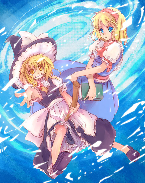 kirisame marisa and alice margatroid (touhou) drawn by inuinui