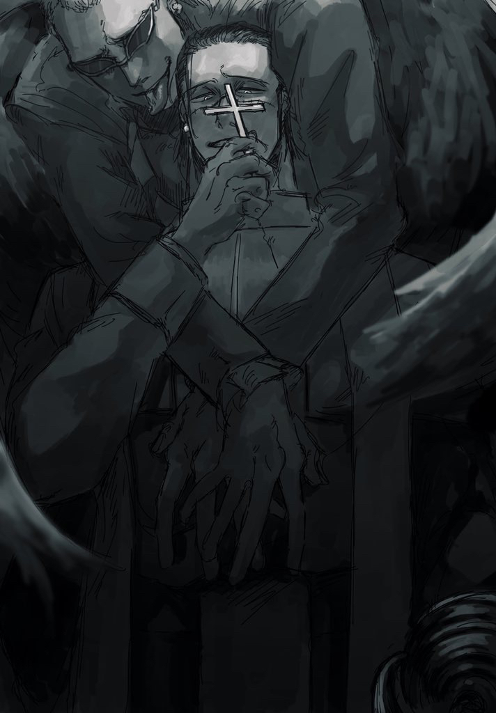 donquixote doflamingo and crocodile (one piece) drawn by mizuki_1129