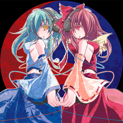 hakurei reimu and kochiya sanae (touhou) drawn by nejikirio