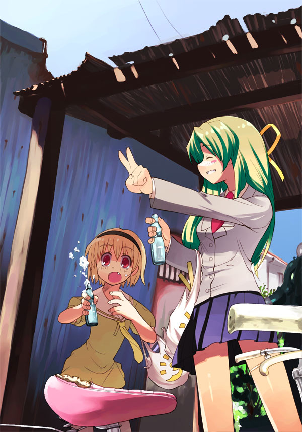 houjou satoko and sonozaki shion (higurashi no naku koro ni) drawn by matsuzaki_yutaka