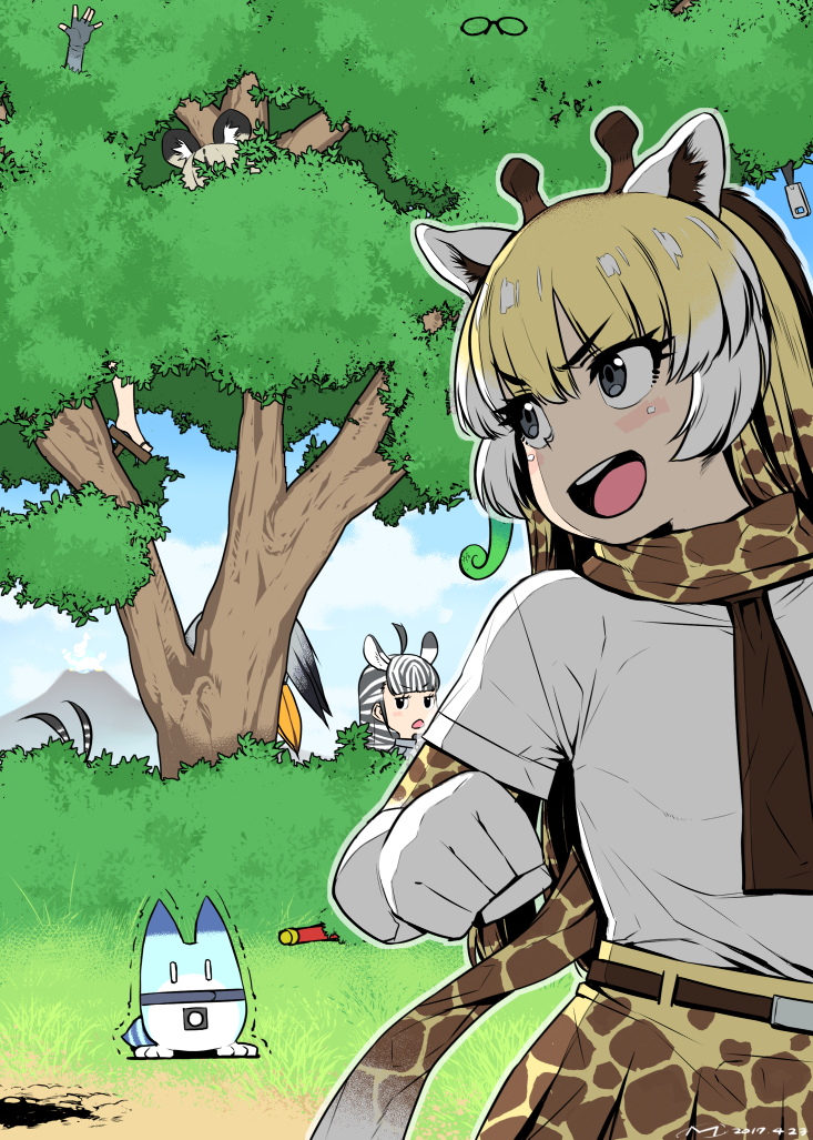 shoebill, lucky beast, tsuchinoko, small-clawed otter, golden snub-nosed monkey, and 7 more (kemono friends) drawn by mitsuba_minoru
