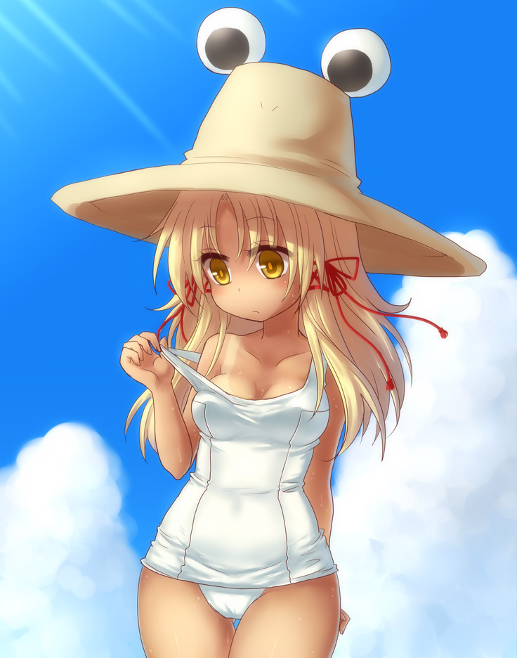 moriya suwako and pyonta (touhou) drawn by miruki